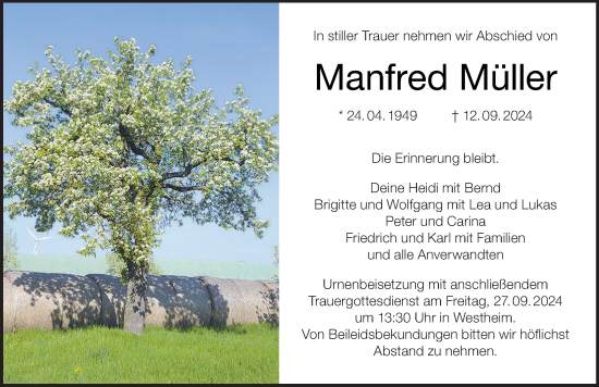 Anzeige von Manfred Müller von MGO