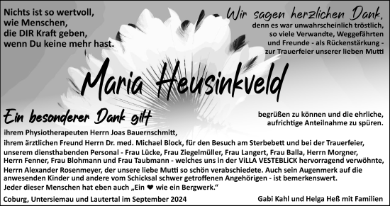 Anzeige von Maria Heusinkveld von MGO