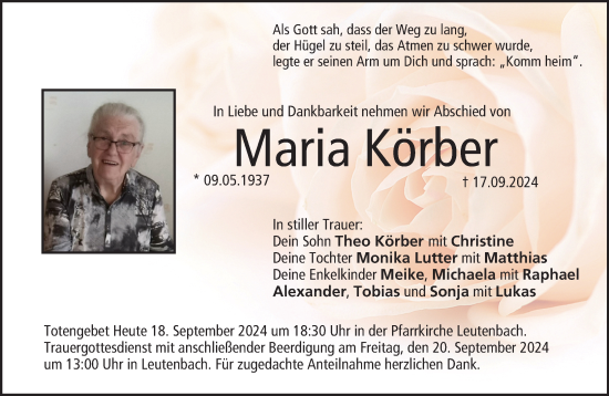 Anzeige von Maria Körber von MGO