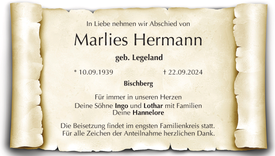 Anzeige von Marlies Hermann von MGO