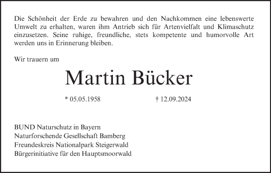 Anzeige von Martin Bücker von MGO