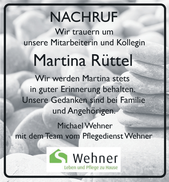 Anzeige von Martina Rüttel von MGO