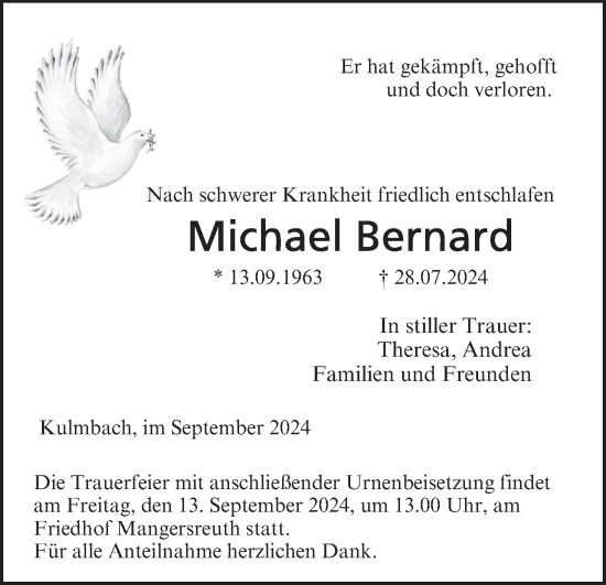 Anzeige von Michael Bernard von MGO