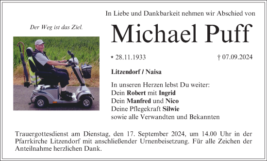 Anzeige von Michael Puff von MGO