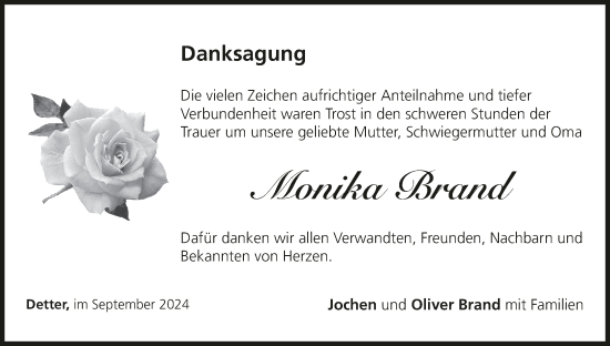 Anzeige von Monika Brand von MGO