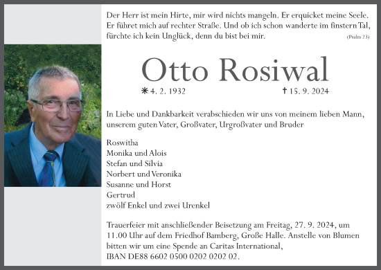 Anzeige von Otto Rosiwal von MGO