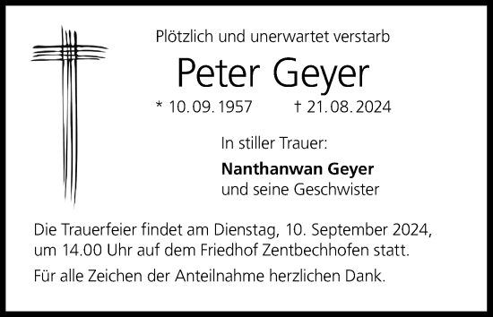 Anzeige von Peter Geyer von MGO