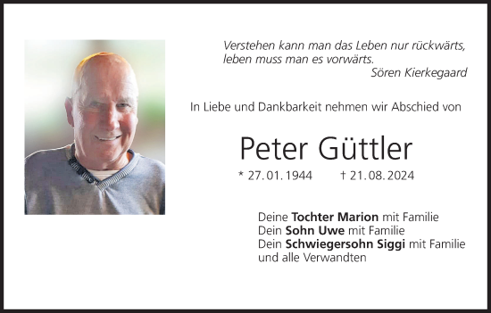 Anzeige von Peter Güttler von MGO