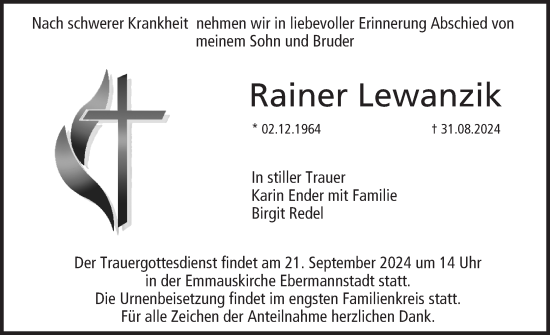 Anzeige von Rainer Lewanzik von MGO