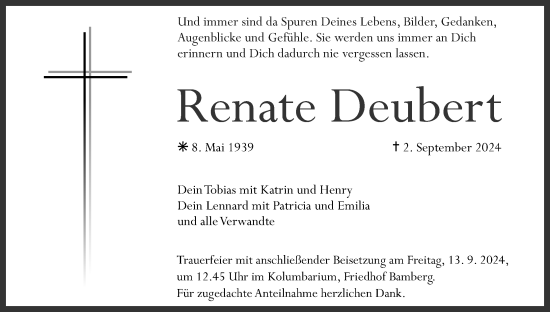 Anzeige von Renate Deubert von MGO