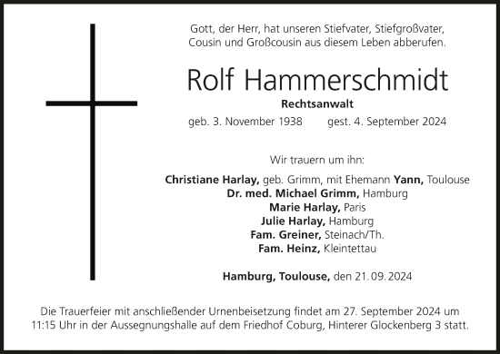 Anzeige von Rolf Hammerschmidt von MGO