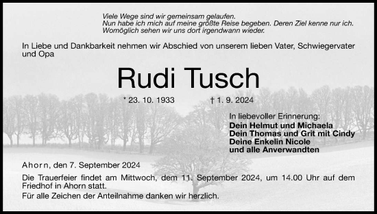 Anzeige von Rudi Tusch von MGO