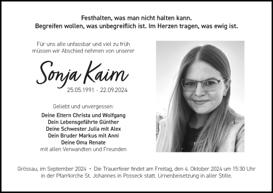 Anzeige von Sonja Kaim von MGO