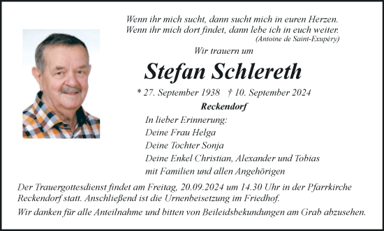 Anzeige von Stefan Schlereth von MGO