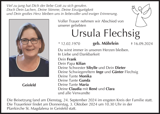 Anzeige von Ursula Flechsig von MGO