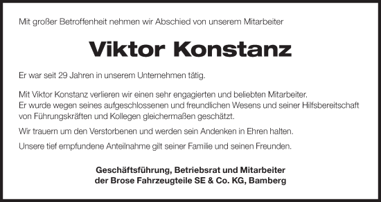 Anzeige von Viktor Konstanz von MGO