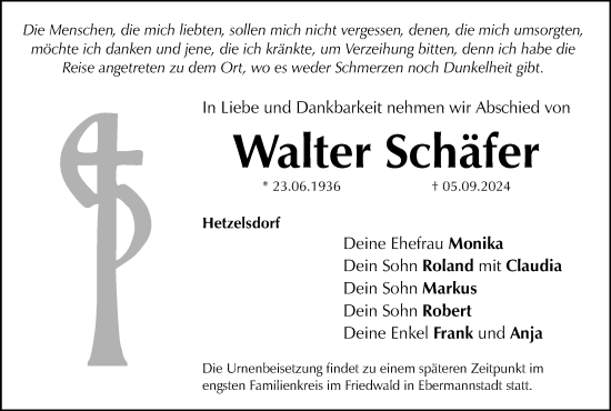 Anzeige von Walter Schäfer von MGO