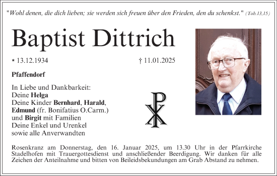 Anzeige von Baptist Dittrich von MGO