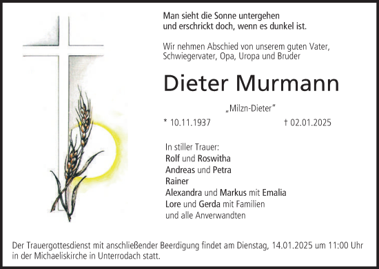 Anzeige von Dieter Murmann von MGO