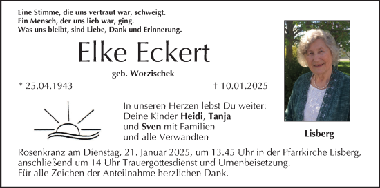 Anzeige von Elke Eckert von MGO