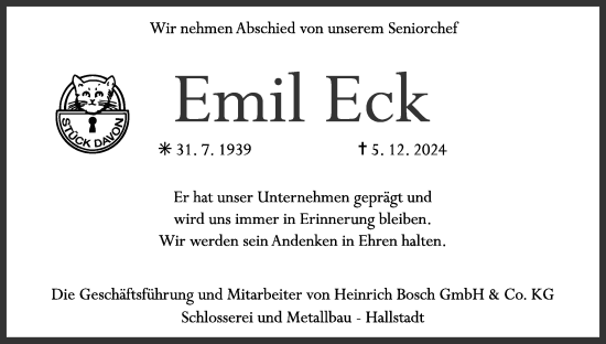 Anzeige von Emil Eck von MGO