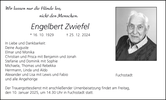 Anzeige von Engelbert Zwiefel von MGO