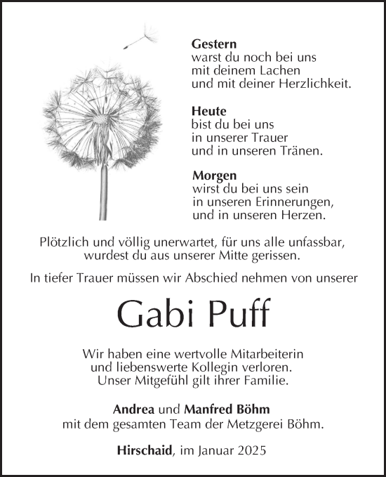 Anzeige von Gabi Puff von MGO