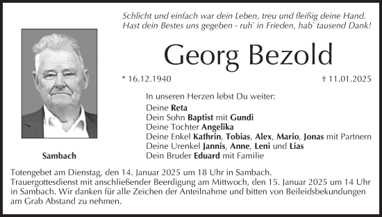 Anzeige von Georg Bezold von MGO