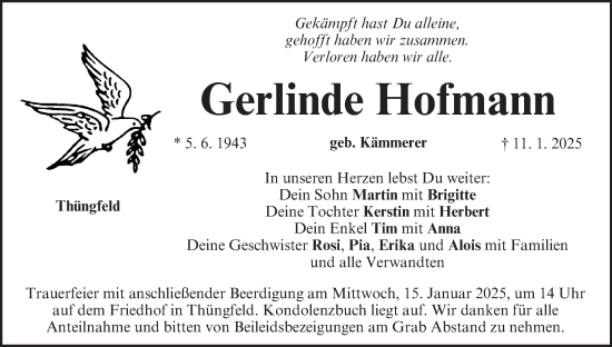 Anzeige von Gerlinde Hofmann von MGO