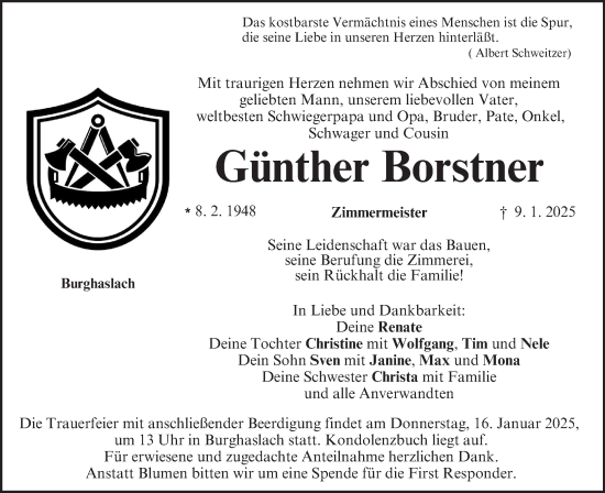 Anzeige von Günther Borstner von MGO