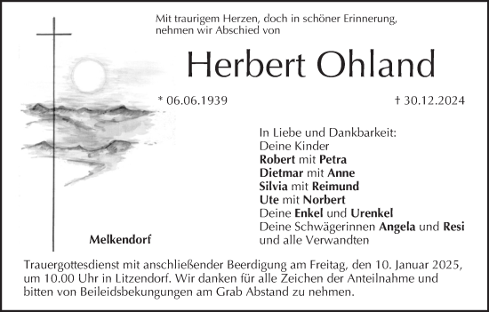 Anzeige von Herbert Ohland von MGO