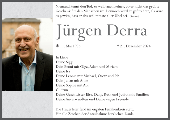 Anzeige von Jürgen Derra von MGO