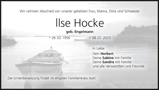 Anzeige von llse Hocke von MGO