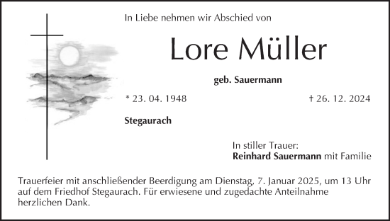 Anzeige von Lore Müller von MGO