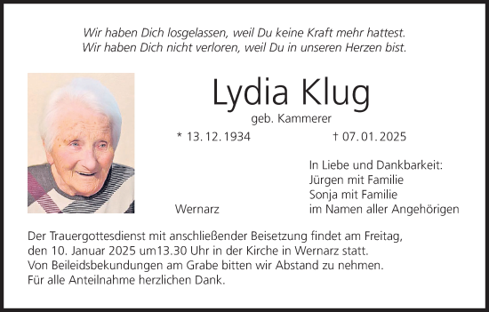 Anzeige von Lydia Klug von MGO