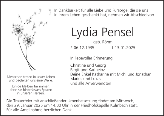 Anzeige von Lydia Pensel von MGO