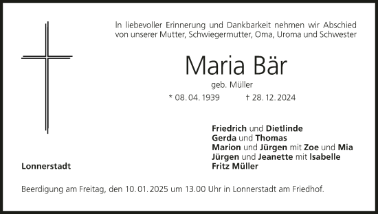 Anzeige von Maria Bär von MGO