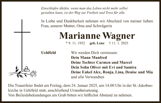 Anzeige von Marianne Wagner von MGO