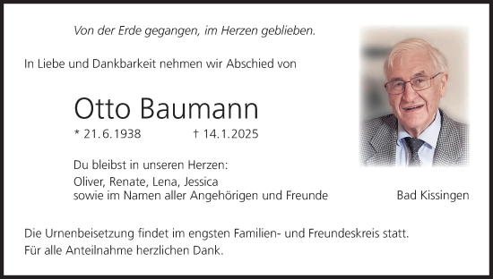 Anzeige von Otto Baumann von MGO