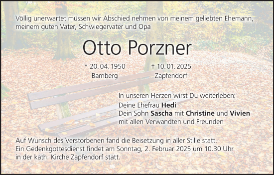 Anzeige von Otto Porzner von MGO