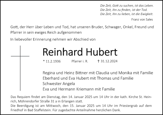 Anzeige von Reinhard  Hubert von MGO