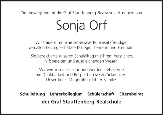 Anzeige von Sonja Orf von MGO