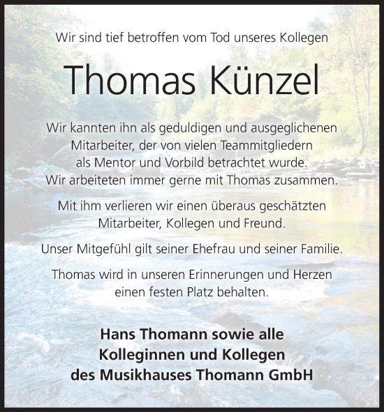 Anzeige von Thomas Künzel von MGO