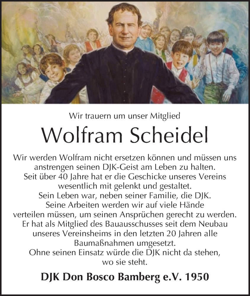  Traueranzeige für Wolfram Scheidel vom 11.01.2025 aus MGO