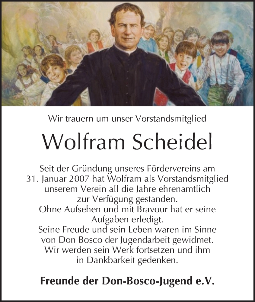  Traueranzeige für Wolfram Scheidel vom 11.01.2025 aus MGO