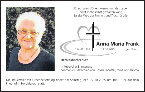 Anzeige von Anna Maria Frank von MGO