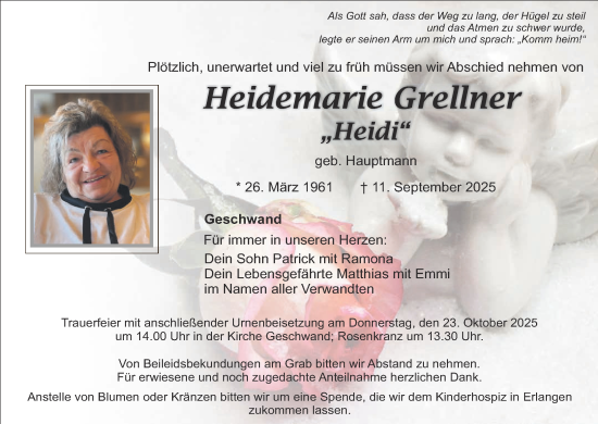 Anzeige von Heidemarie Grellner von MGO