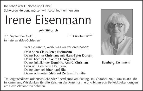 Anzeige von Irene Eisenmann von MGO