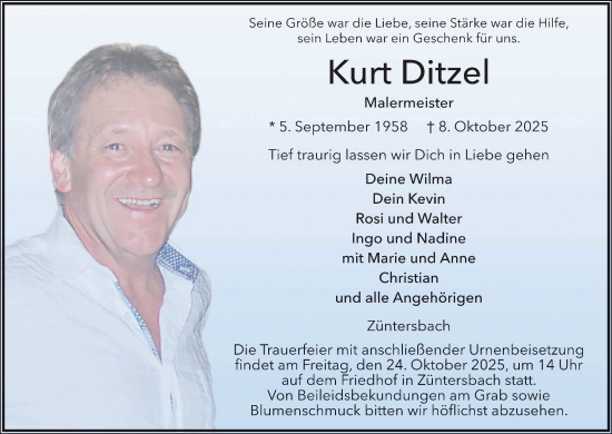 Anzeige von Kurt Ditzel von MGO