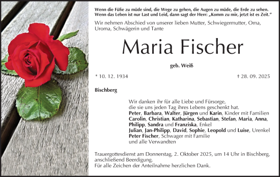 Anzeige von Maria Fischer von MGO